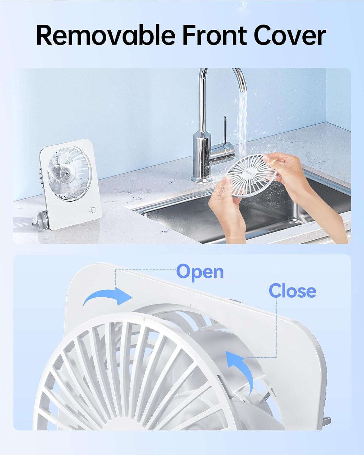 imageTriPole Desk Fan Small Portable Fan 2000 mAh Rechargeable Battery Fan Ultra Quiet 45 Inch Mini Travel Fan with 180 Tilt Folding and 3 Speeds Adjustable for Home Office Desktop WhiteWhite
