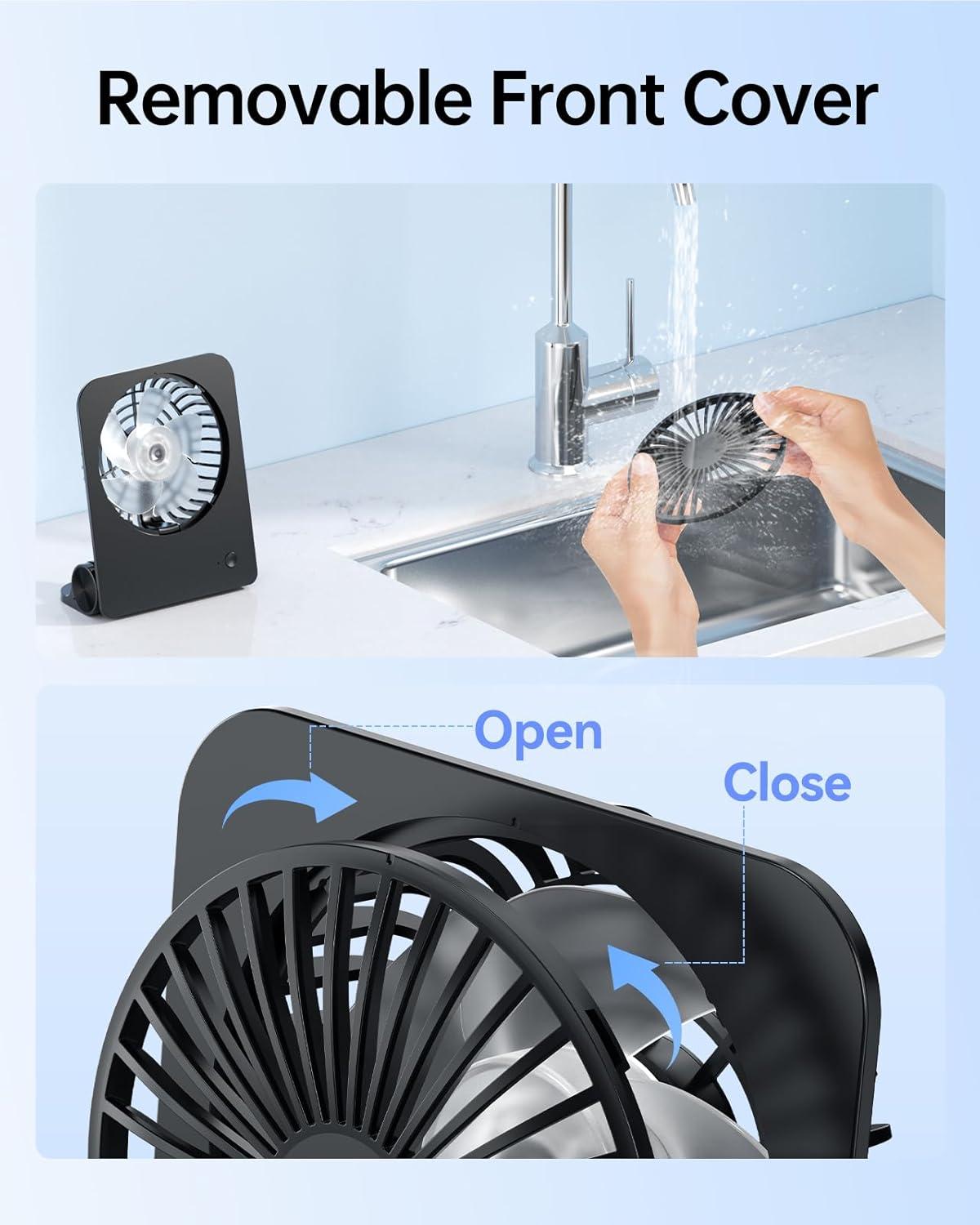 imageTriPole Desk Fan Small Portable Fan 2000 mAh Rechargeable Battery Fan Ultra Quiet 45 Inch Mini Travel Fan with 180 Tilt Folding and 3 Speeds Adjustable for Home Office Desktop WhiteBlack