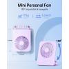 imageTriPole Desk Fan Small Portable Fan 2000 mAh Rechargeable Battery Fan Ultra Quiet 45 Inch Mini Travel Fan with 180 Tilt Folding and 3 Speeds Adjustable for Home Office Desktop WhitePurple