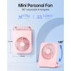 imageTriPole Desk Fan Small Portable Fan 2000 mAh Rechargeable Battery Fan Ultra Quiet 45 Inch Mini Travel Fan with 180 Tilt Folding and 3 Speeds Adjustable for Home Office Desktop WhitePink