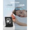 imageTriPole Mini Desk Fan Rechargeable Portable Fan Ultra Quiet Small Personal Fan 45 Inch Travel Fan with 180 Tilt Folding and 3 Speeds Adjustable for Office Desktop Bedroom BlackBlack
