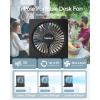 imageTriPole Mini Desk Fan Rechargeable Portable Fan Ultra Quiet Small Personal Fan 45 Inch Travel Fan with 180 Tilt Folding and 3 Speeds Adjustable for Office Desktop Bedroom BlackBlack
