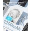 imageTriPole Mini Desk Fan Rechargeable Portable Fan Ultra Quiet Small Personal Fan 45 Inch Travel Fan with 180 Tilt Folding and 3 Speeds Adjustable for Office Desktop Bedroom BlackWhite