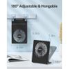 imageTriPole Mini Desk Fan Rechargeable Portable Fan Ultra Quiet Small Personal Fan 45 Inch Travel Fan with 180 Tilt Folding and 3 Speeds Adjustable for Office Desktop Bedroom BlackBlack