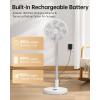 imageTriPole Oscillating Fan Portable Quiet Standing Fan with Remote 12quot Rechargeable Pedestal Fan for Bedroom Office Foldable Battery Powered Travel Fan Adjustable Height 8H Timer 6 Speeds 444Wh