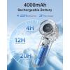 imageTriPole Transparent Portable Handheld Fan High Speed 1100 Adjustable Turbo Mini Fan 4000mAh Battery USB Rechargeable Personal Fan with Digital Displal 9500RPM Powerful Turbo Cooling Fan for Travel
