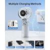 imageTriPole Transparent Portable Handheld Fan High Speed 1100 Adjustable Turbo Mini Fan 4000mAh Battery USB Rechargeable Personal Fan with Digital Displal 9500RPM Powerful Turbo Cooling Fan for Travel