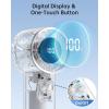 imageTriPole Transparent Portable Handheld Fan High Speed 1100 Adjustable Turbo Mini Fan 4000mAh Battery USB Rechargeable Personal Fan with Digital Displal 9500RPM Powerful Turbo Cooling Fan for Travel