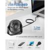 imageTriPole USB Desk Fan 45 Inches Portable Mini Fan Powerful 3 Speeds Wind Personal Desktop Fan with 360 Head Rotation for Home Office Car Indoor Outdoor BlackBlack  Black