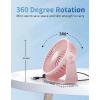 imageTriPole USB Desk Fan 45 Inches Portable Mini Fan Powerful 3 Speeds Wind Personal Desktop Fan with 360 Head Rotation for Home Office Car Indoor Outdoor BlackPink