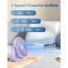 imageTriPole USB Desk Fan 45 Inches Portable Mini Fan Powerful 3 Speeds Wind Personal Desktop Fan with 360 Head Rotation for Home Office Car Indoor Outdoor BlackLight Purple