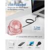 imageTriPole USB Desk Fan 45 Inches Portable Mini Fan Powerful 3 Speeds Wind Personal Desktop Fan with 360 Head Rotation for Home Office Car Indoor Outdoor BlackPink