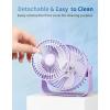 imageTriPole USB Desk Fan 45 Inches Portable Mini Fan Powerful 3 Speeds Wind Personal Desktop Fan with 360 Head Rotation for Home Office Car Indoor Outdoor BlackLight Purple