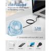 imageTriPole USB Desk Fan 45 Inches Portable Mini Fan Powerful 3 Speeds Wind Personal Desktop Fan with 360 Head Rotation for Home Office Car Indoor Outdoor BlackLight Blue