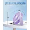 imageTriPole USB Desk Fan 45 Inches Portable Mini Fan Powerful 3 Speeds Wind Personal Desktop Fan with 360 Head Rotation for Home Office Car Indoor Outdoor BlackLight Purple