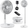 imageTriPole Oscillating Fan Portable Quiet Standing Fan with Remote 12quot Rechargeable Pedestal Fan for Bedroom Office Foldable Battery Powered Travel Fan Adjustable Height 8H Timer 6 Speeds 444Wh