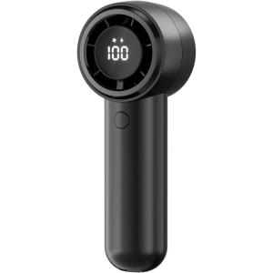 imageTriPole Handheld Portable Fan with LED Display 4000mAh Rechargeable Battery 15200RPM High Speed Airflow Small Personal Hand Held Mini Turbo Fan for Outdoor Trip Beach Camping Walk Travel EssentialBlack