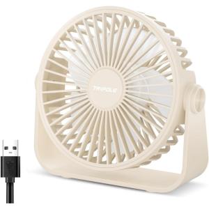imageTriPole USB Desk Fan 45 Inches Portable Mini Fan Powerful 3 Speeds Wind Personal Desktop Fan with 360 Head Rotation for Home Office Car Indoor Outdoor BlackBeige