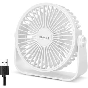 imageTriPole USB Desk Fan 45 Inches Portable Mini Fan Powerful 3 Speeds Wind Personal Desktop Fan with 360 Head Rotation for Home Office Car Indoor Outdoor BlackWhite