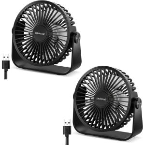 imageTriPole USB Desk Fan 45 Inches Portable Mini Fan Powerful 3 Speeds Wind Personal Desktop Fan with 360 Head Rotation for Home Office Car Indoor Outdoor BlackBlack  Black