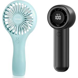 imageTriPole Mini Portable Handheld Fan Bundle Small Personal High Speed Turbo Rechargeable Battery Fan for Travel Outdoor Brach Essentials