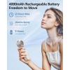 imageTriPole Misting Fan Portable Handheld Turbo Fan with Mist LED Display Neck ampamp Desk Foldable High Speed Airflow Mini Fans Rechargeable Personal Mister Fans with Water Spray Bottle for Outdoor TravelBeige