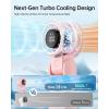 imageTriPole Portable Handheld Turbo Fan with Digital Display 3IN1 Rechargeable Mini Travel Fan Battery Operated 190 Foldable for Desk ampamp Neck High Speed Personal Cooling Fans for Outdoor Trip BeachPink