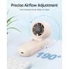 imageTriPole Portable Handheld Turbo Fan with Digital Display 3IN1 Rechargeable Mini Travel Fan Battery Operated 190 Foldable for Desk ampamp Neck High Speed Personal Cooling Fans for Outdoor Trip BeachBeige