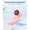 imageTriPole Portable Handheld Turbo Fan with Digital Display 3IN1 Rechargeable Mini Travel Fan Battery Operated 190 Foldable for Desk ampamp Neck High Speed Personal Cooling Fans for Outdoor Trip BeachPink