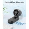 imageTriPole Portable Handheld Turbo Fan with Digital Display 3IN1 Rechargeable Mini Travel Fan Battery Operated 190 Foldable for Desk ampamp Neck High Speed Personal Cooling Fans for Outdoor Trip BeachBlack