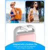 imageTriPole Portable Handheld Turbo Fan with Ice Cooling 5 Speed Battery Rechargeable Foldable 3 in 1 Mini Fan Neck ampamp Desk Fan Quiet Personal Fans for Outdoor Travel Camping Hiking WorkingPink