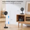imageTriPole Portable Standing Fan 8000mAh Rechargeable Oscillating Fan with Remote 81 Quiet Pedestal Floor Fan with LED Display ampamp Timer Foldable Small Desk Fans for Bedroom Office Camping TravelBlack