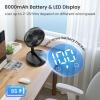imageTriPole Portable Standing Fan 8000mAh Rechargeable Oscillating Fan with Remote 81 Quiet Pedestal Floor Fan with LED Display ampamp Timer Foldable Small Desk Fans for Bedroom Office Camping TravelBlack