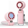 imageTriPole Portable Handheld Turbo Fan with Ice Cooling 5 Speed Battery Rechargeable Foldable 3 in 1 Mini Fan Neck ampamp Desk Fan Quiet Personal Fans for Outdoor Travel Camping Hiking WorkingPink