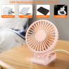 imageTriPole Mini Handheld Fan USB Portable Fans Rechargeable Battery Operated Foldable Desk Fan 3 Speed Hanging Personal Fan for Home Office Indoor Use Outdoor TravelPink