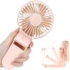 imageTriPole Mini Handheld Fan USB Portable Fans Rechargeable Battery Operated Foldable Desk Fan 3 Speed Hanging Personal Fan for Home Office Indoor Use Outdoor TravelPink