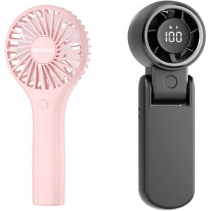 imageTriPole Mini Handheld Portable Fan Bundle Little Battery Operated Lash Fan Rechargeable Hand Held Turbo Fans Multifunction for Summer Travel Concerts