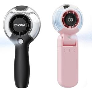 imageTriPole Misting Fan Portable Handheld Turbo Fan with Mist Bundle 4000mAh Battery Operated Water Spray Mister Fans for Outdoor Travel Beach Camping