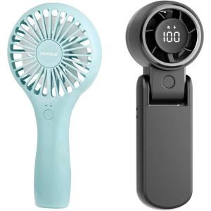 imageTriPole Portable Handheld Fan Bundle Battery Operated Mini Hand Held Fan for Lash Makeup High Speed Turbo Travel Fans for Outdoor Trip Beach Essentials