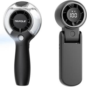 imageTriPole Portable Handheld Turbo Fan Bundle High Speed Mini Hand Held Fan with Water Spray Misting Fans for Outdoor Travel Beach Park