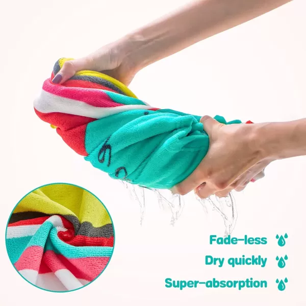 Touchat Beach Towel for Kids Super Absorbent Quick Dry Cotton Beach Towel 24x 48 300GSM Thick Soft Sand Free Cute Shark Beach Pool Swim Bath Travel Picnic Camping Towel for Boys GirlsLight Green