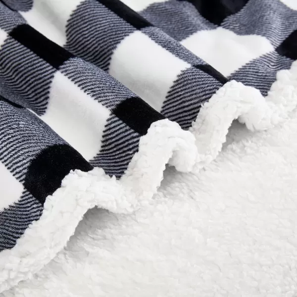 Touchat Sherpa Red and Black Buffalo Plaid Christmas Throw Blanket Fuzzy Fluffy Soft Cozy Blanket Fleece Flannel Plush Microfiber Blanket for Couch Bed Sofa 60quot X 70quotBlack