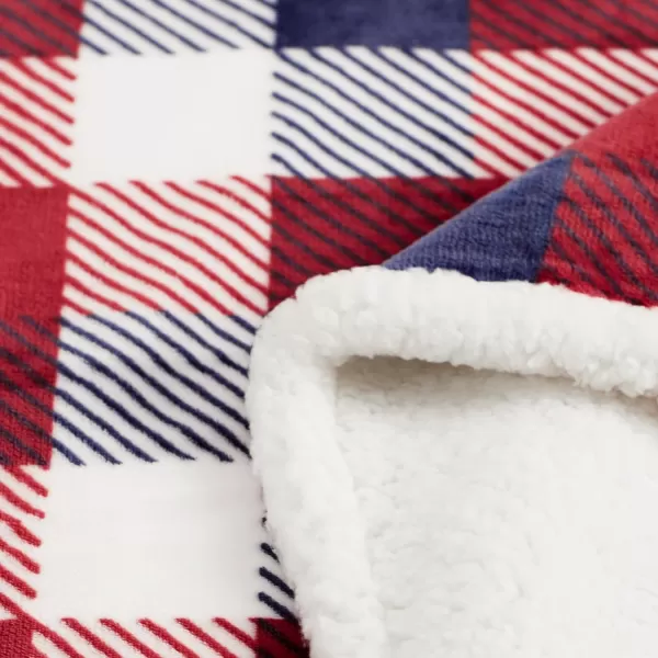 Touchat Sherpa Red and Black Buffalo Plaid Christmas Throw Blanket Fuzzy Fluffy Soft Cozy Blanket Fleece Flannel Plush Microfiber Blanket for Couch Bed Sofa 60quot X 70quotRed Color