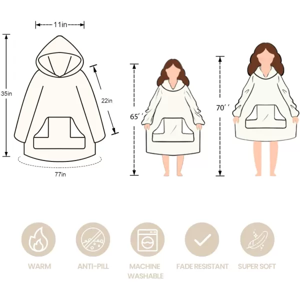 Touchat Wearable Blanket Hoodie Oversized Sherpa Blanket Sweatshirt with Hood Pocket and Sleeves Gifts Hooded Blanket for Adult Women Men BlackPurple
