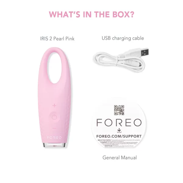 FOREO IRIS 2 Lymphatic Drainage Eye Massager  Dark Eye Circle Remover ampamp Eye Bags Remover  Enhanced Under Eye Cream Absorption  Anti Wrinkle Eye Puffiness Reducer  2year WarrantyPearl Pink