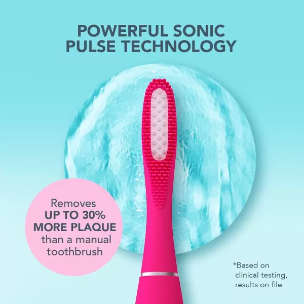 FOREO ISSA Black Rechargeable Electric UltraHygienic Sonic Toothbrush with Silicone ampamp PBT Polymer BristlesFuchsia