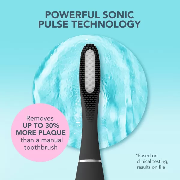 FOREO ISSA Black Rechargeable Electric UltraHygienic Sonic Toothbrush with Silicone ampamp PBT Polymer BristlesIssa 3 Black Set