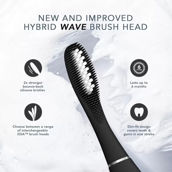 FOREO ISSA Black Rechargeable Electric UltraHygienic Sonic Toothbrush with Silicone ampamp PBT Polymer BristlesIssa 3 Black Set