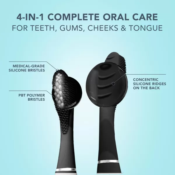 FOREO ISSA Black Rechargeable Electric UltraHygienic Sonic Toothbrush with Silicone ampamp PBT Polymer BristlesIssa 3 Black Set