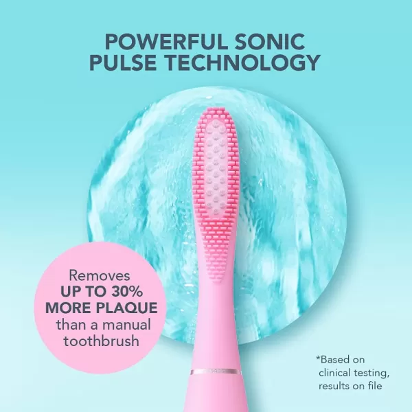 FOREO ISSA Black Rechargeable Electric UltraHygienic Sonic Toothbrush with Silicone ampamp PBT Polymer BristlesPink